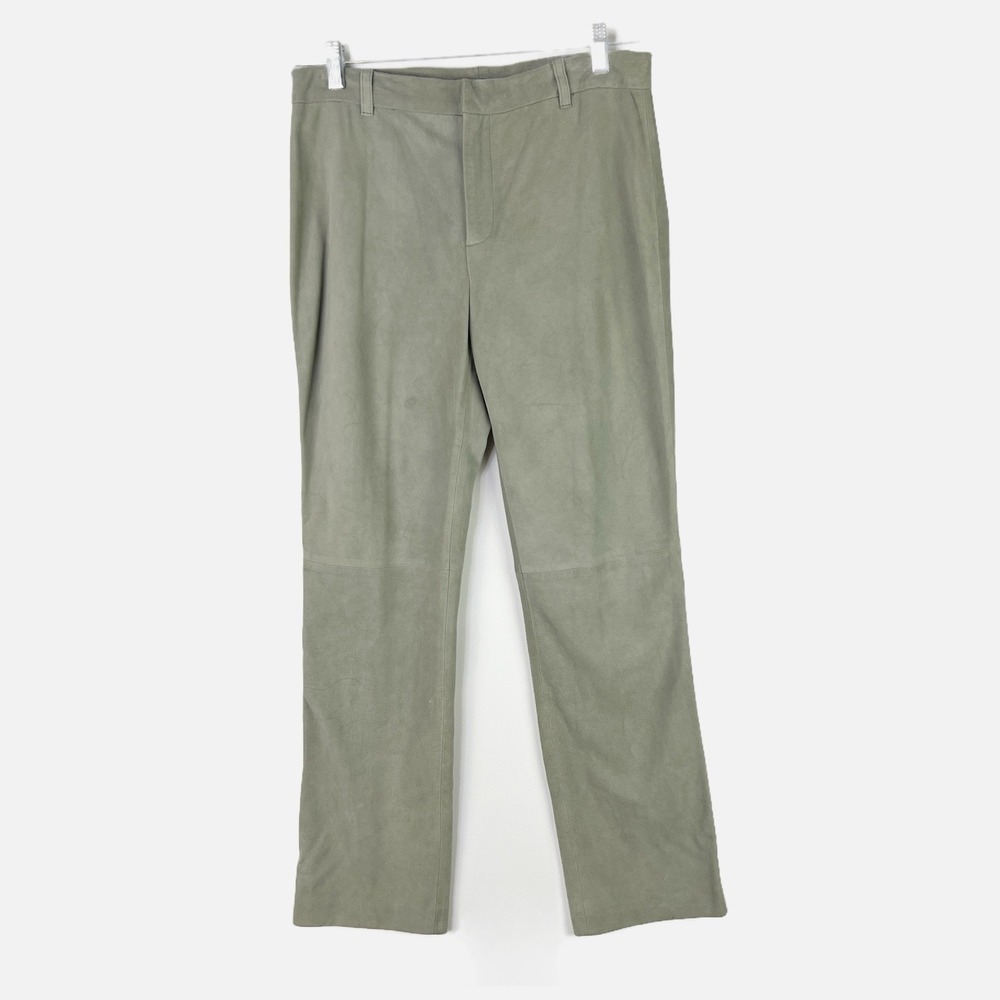 RALPH LAUREN Sage Green 100% Suede Pant Size 6 Old Money Quiet Luxury Academia